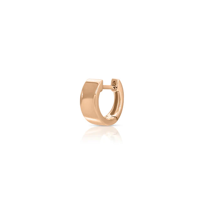 Ef collection Single Gold Jumbo Huggie Earrings in rose gold displayed on a white background. 