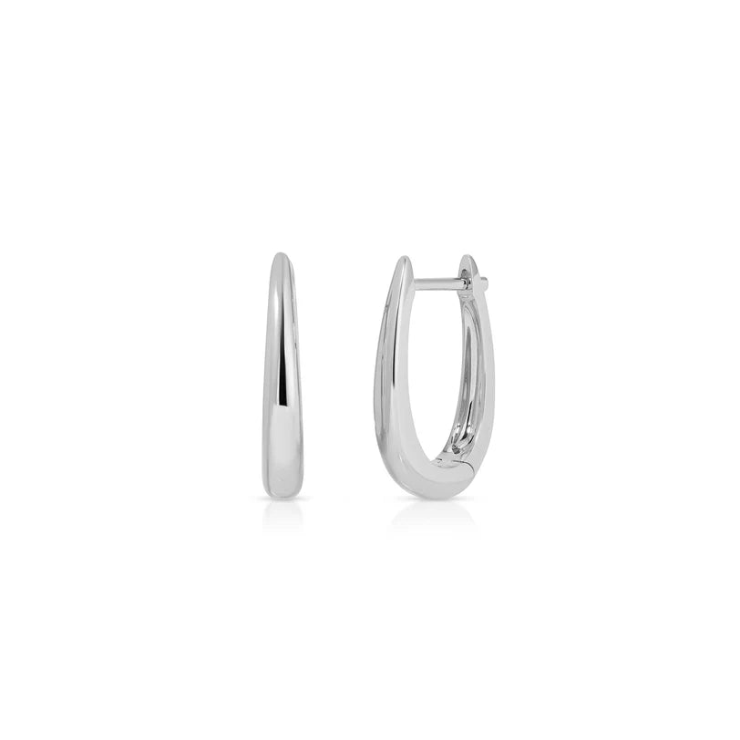 EF Collection Gold Maeve Hoop Earrings in white gold displayed on white background 