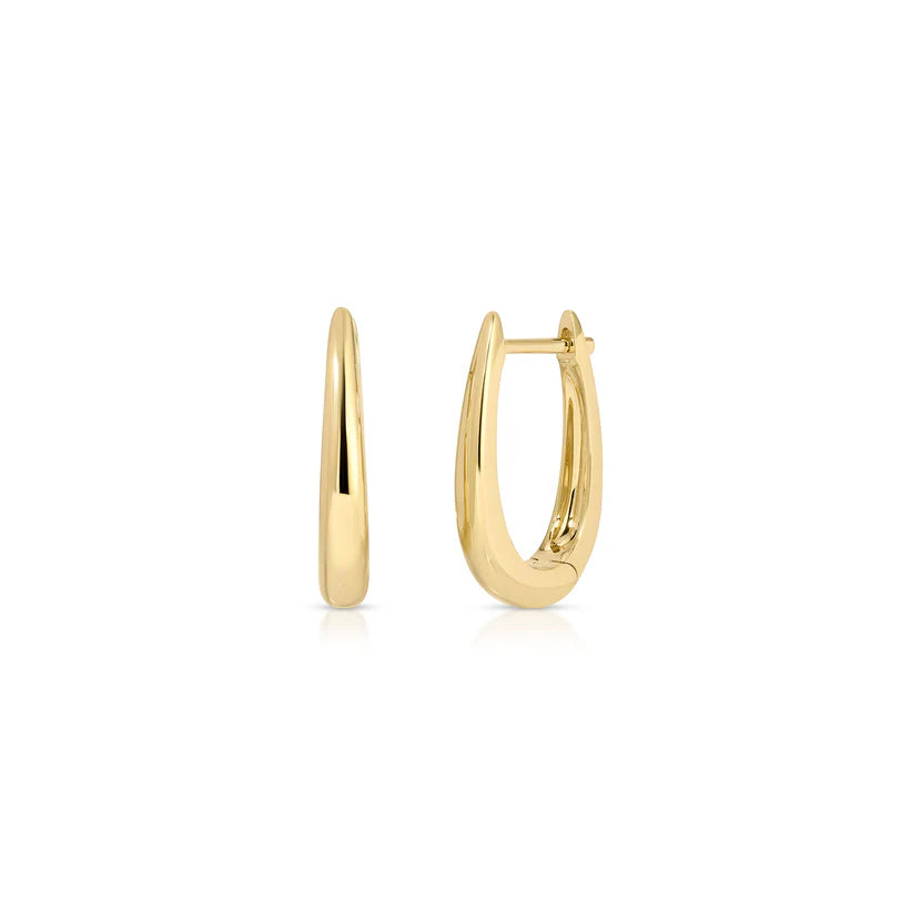 Ef Collection Gold Maeve Hoop Earrings in yellow gold displayed on white background 
