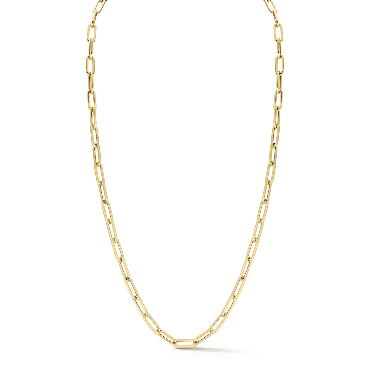 Full photo of EF-Collection Jumbo Lola Chain Necklace in yellow gold on white background 