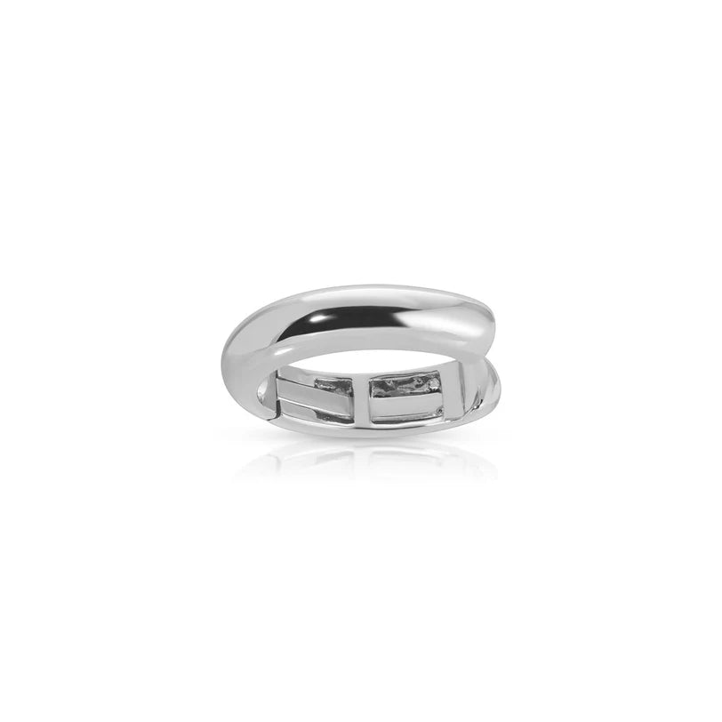 EF Collection Jumbo Sasha Ear Cuff in white gold displayed on white background 