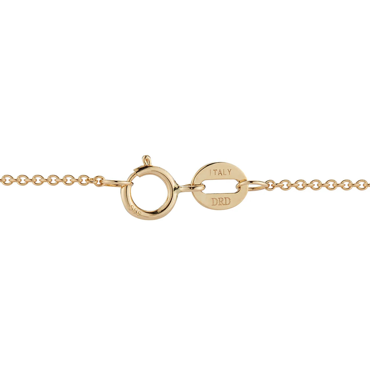 Product Shot of back side of Dana Rebecca Designs Lauren Joy Medium Disc Necklace in Yellow Gold