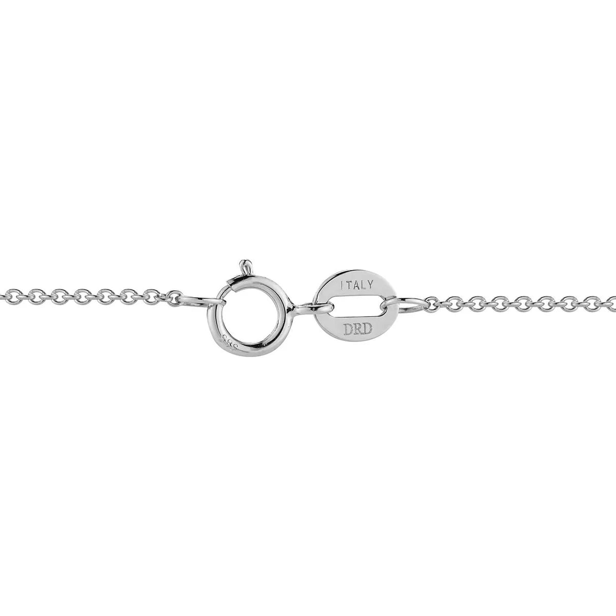 Product Shot of back side of Dana Rebecca Designs Lauren Joy Medium Disc Necklace in white Gold