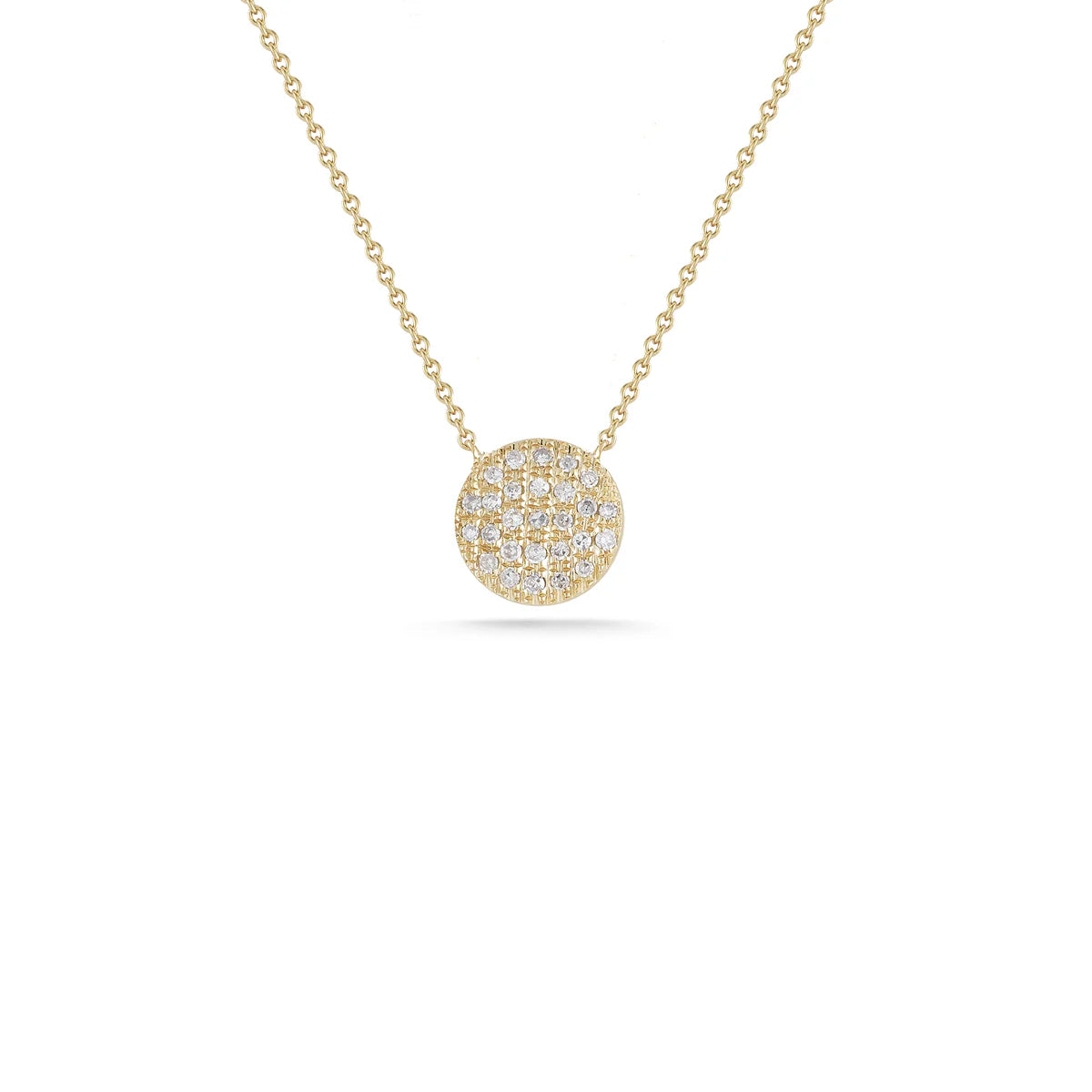 Product Shot of Dana Rebecca Designs Lauren Joy Medium Disc Necklace in Yellow Gold