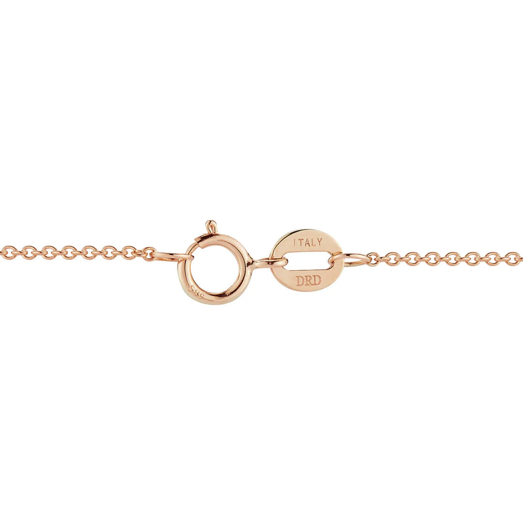Clasp of Dana Rebecca Designs Lauren Joy Medium Disc Necklace in rose gold on white background 