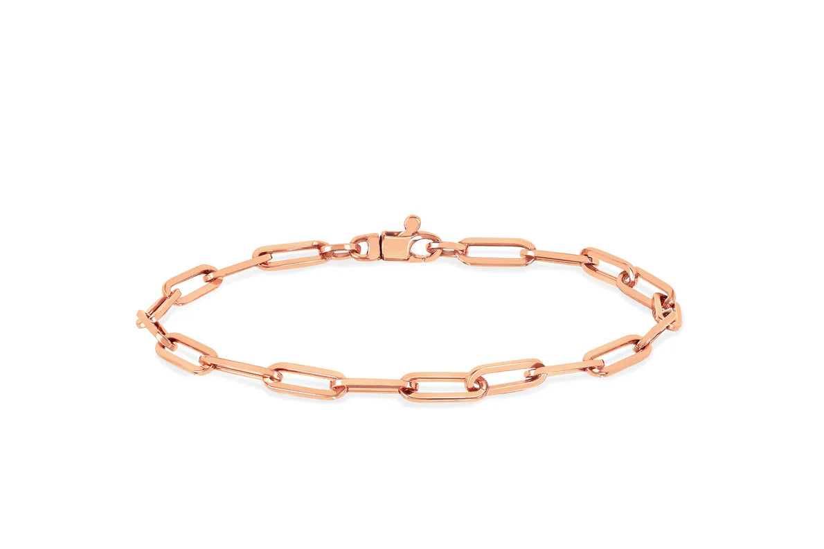 EF Collection Lola Chain Bracelet in rose gold on white background 