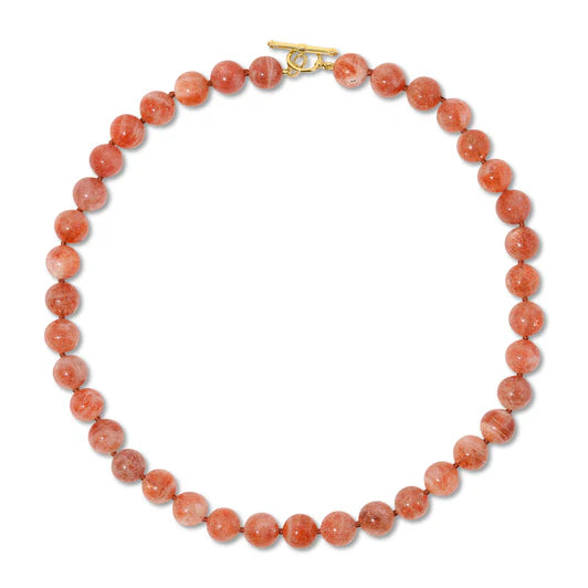 EF-Collection Luna Necklace With Sunstone Beads on white background