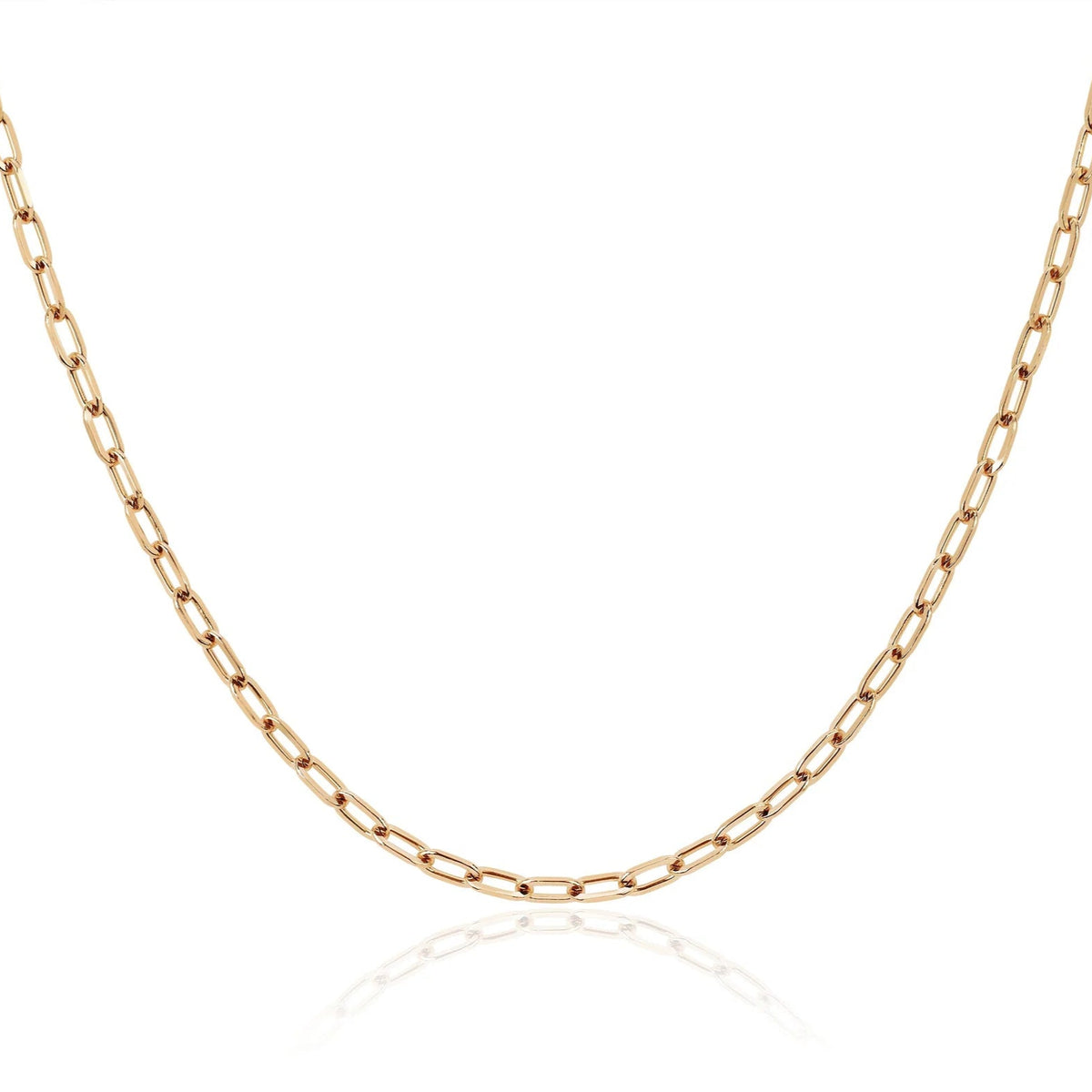 EF-Collection Mini Link Chain Necklace in rose gold on white background 