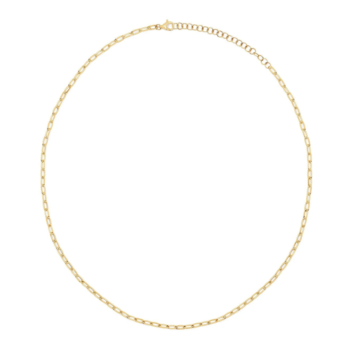 Full photo of EF-Collection Mini Link Chain Necklace in yellow gold on white background 