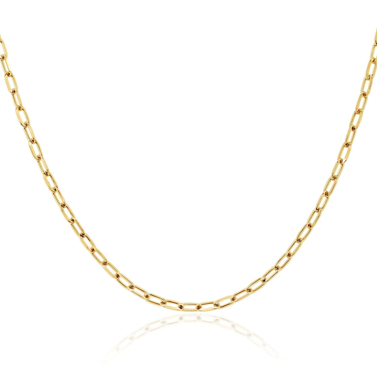 EF-Collection Mini Link Chain Necklace in yellow gold on white background 