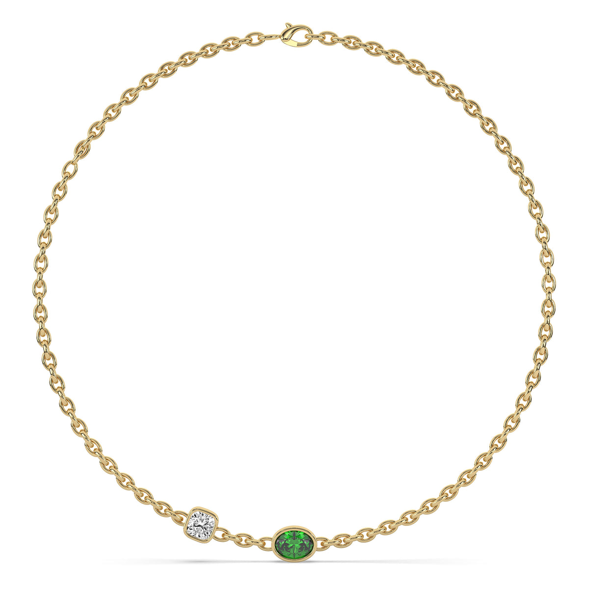 Emerald & Pear Toi Et Moi Necklace