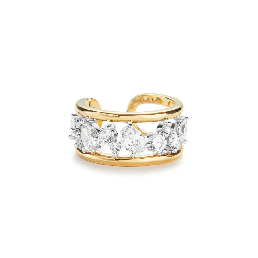 Rosario Navia Mara Large Link Ring in yellow gold on white background 