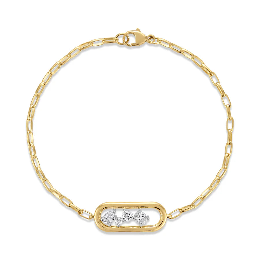 Rosario Navia Mara Link Bracelet in yellow gold on white background 