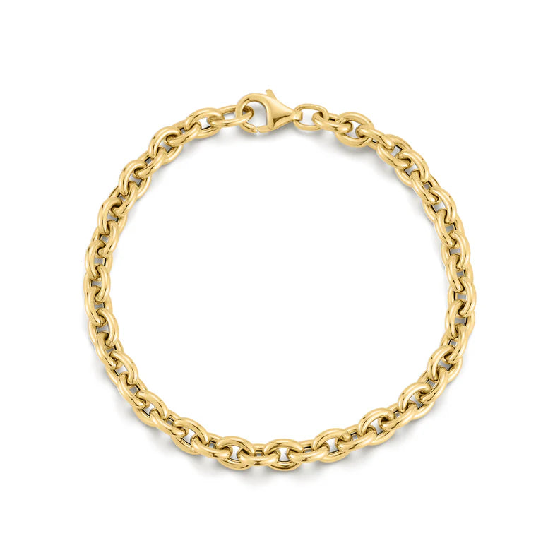 EF-Collection Sienna Chain Bracelet in yellow gold on white background 