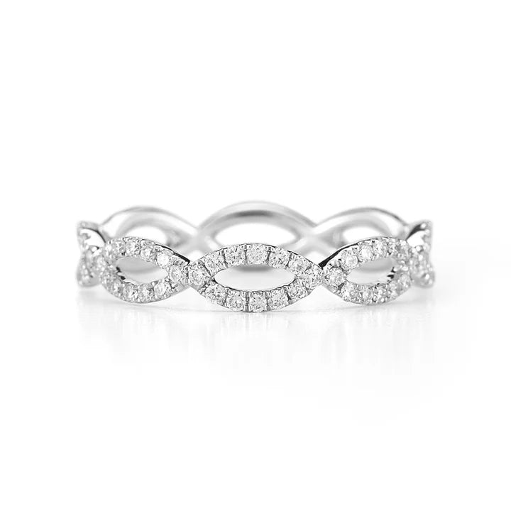 Dana Rebecca Designs Sophia Ryan Infinity Eternity Band Ring in white gold on white background 