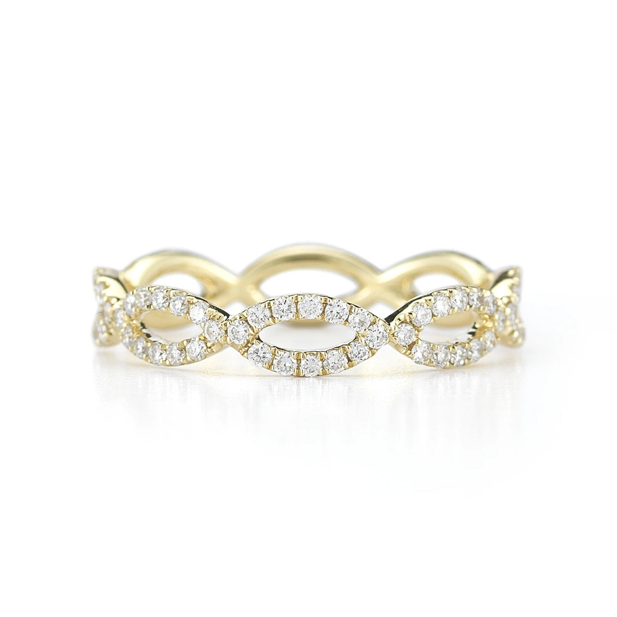 Dana Rebecca Designs Sophia Ryan Infinity Eternity Band Ring in yellow gold on white background 