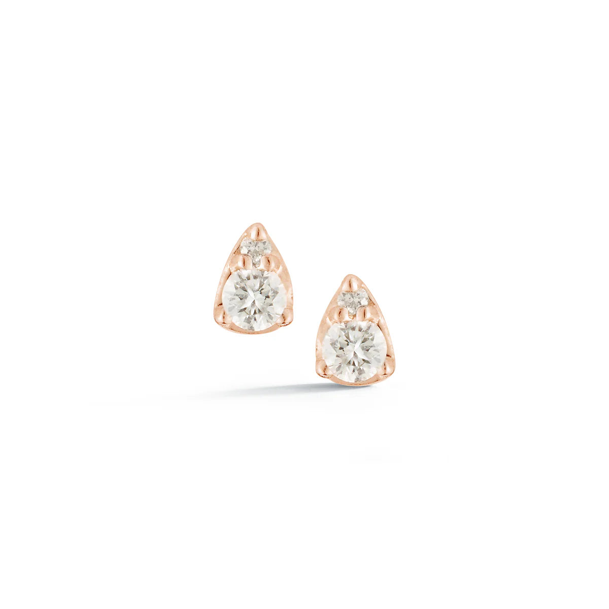 product shot of Dana Rebecca Designs Sophia Ryan Petite Teardrop studs in rose gold on white background. 
