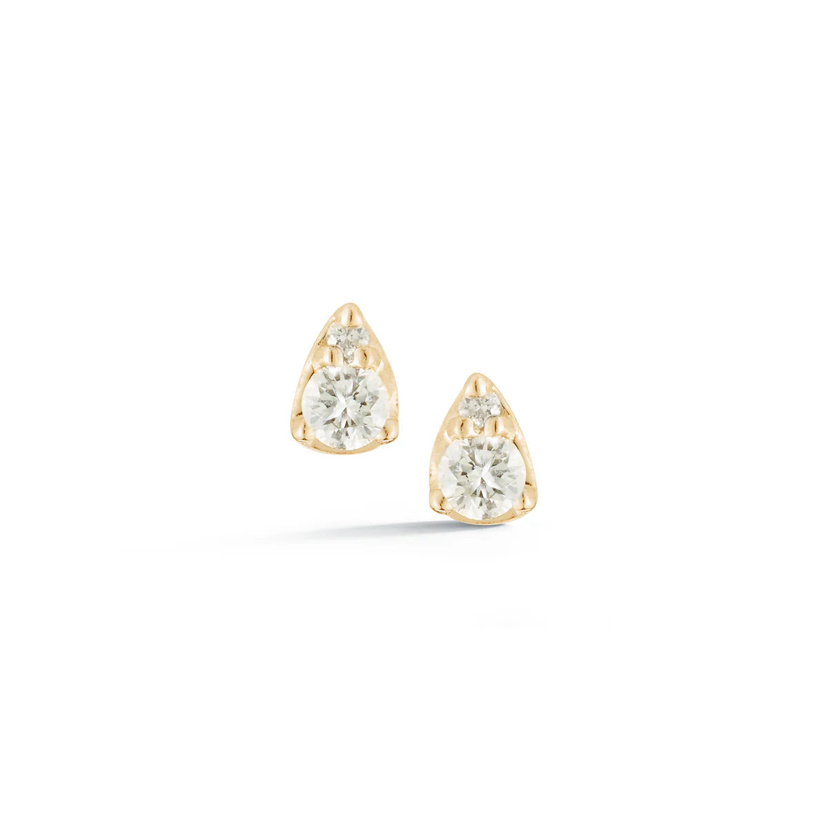 product shot of Dana Rebecca Designs Sophia Ryan Petite Teardrop studs in yellow gold on white background. 