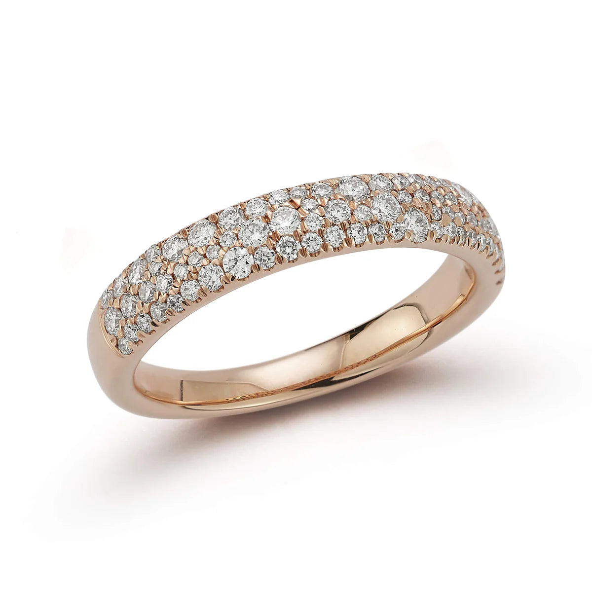 Dana Rebecca Designs Sylvie Rose Large Pavé Ring on white background in rose gold 