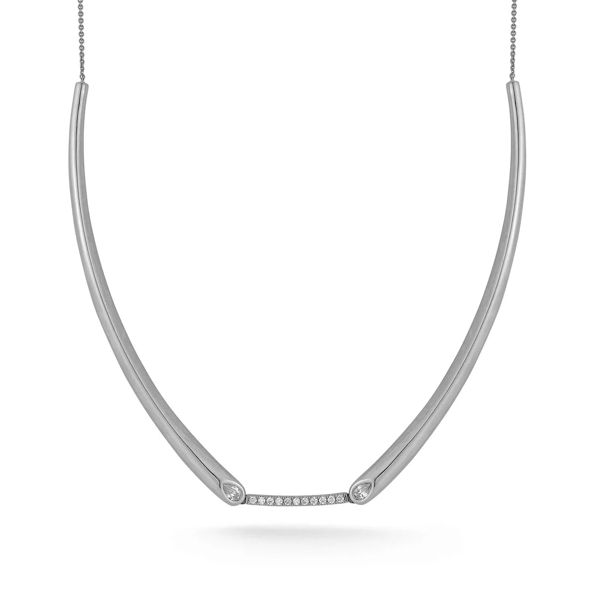 Dana Rebecca Designs Taylor Elaine Collar Necklace in white gold on white background
