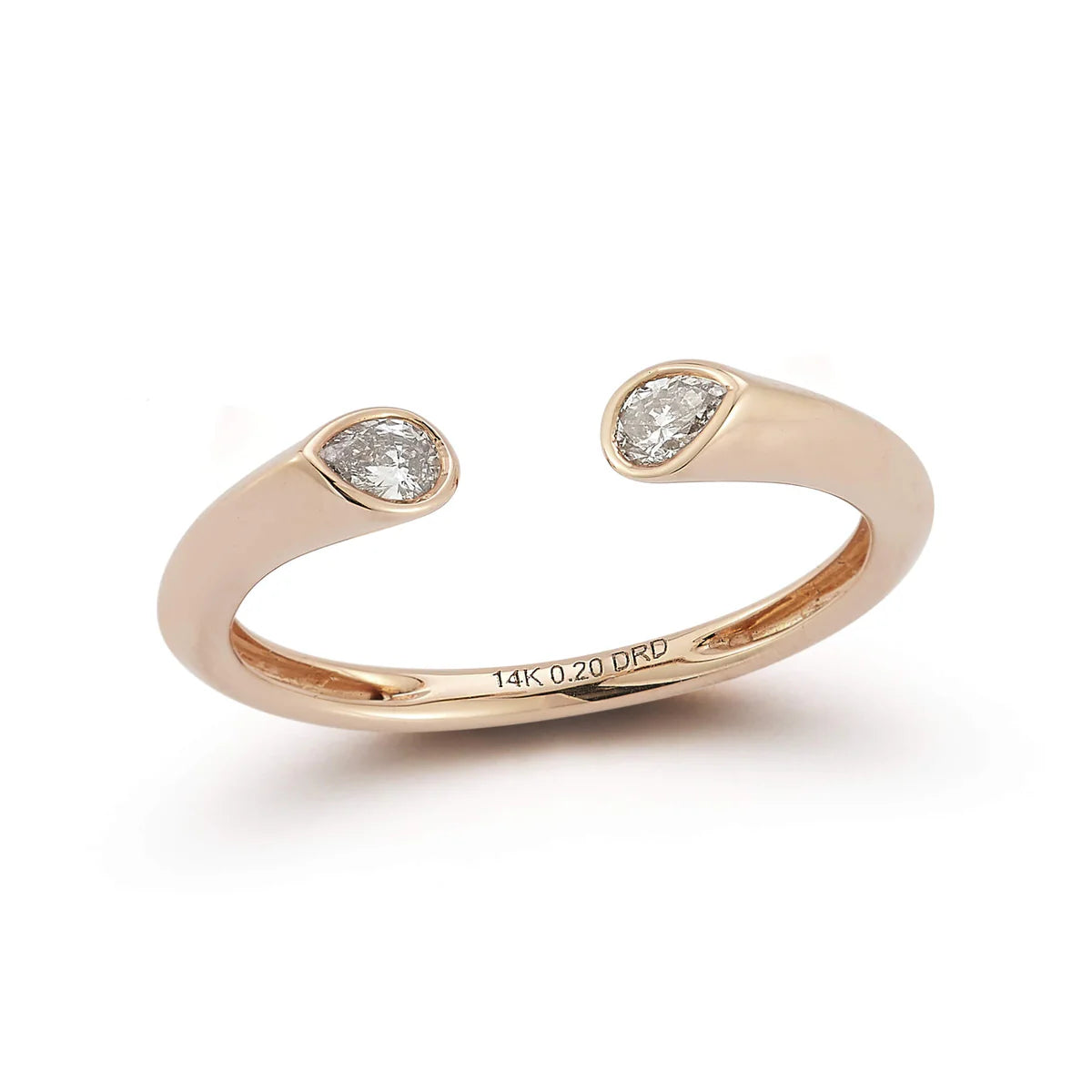Dana Rebecca Designs Taylor Elaine Inlay Pear Ring in rose gold on white background 
